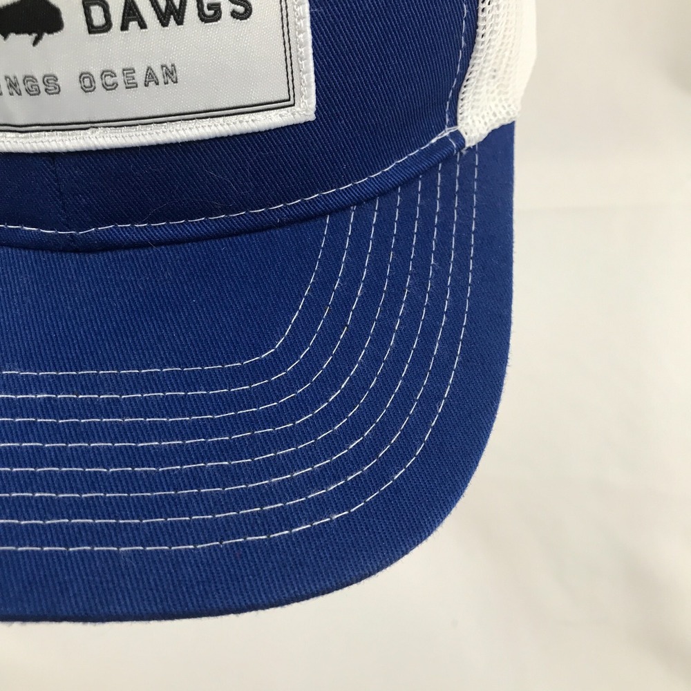 Salty Dawgs Port Authority Trucker Hat Blue White Mesh Snapback Fishing Cap Mens - Picture 5 of 16